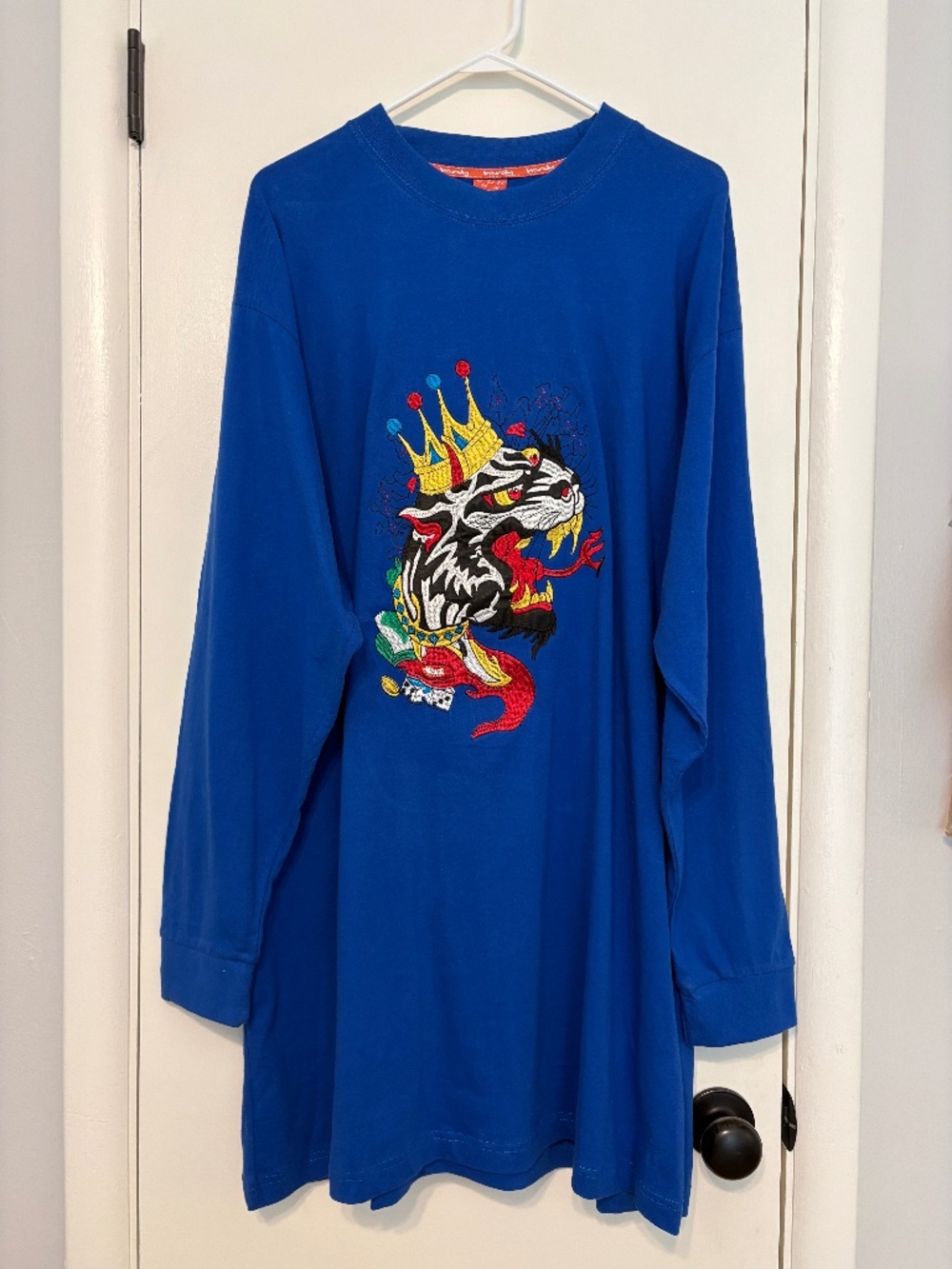 Vintage Ed Hardy By Christian Audigier Men's Embroidered Tiger Tee Shirt 3XL NWT